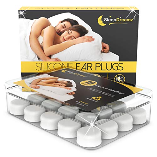 Tapones oidos dormir silicona SleepDreamz® – 10 pares de tapones oidos que bloquean los ruidos – Protección contra los ronquidos y otros ruidos molestos gracias a estos tapones oidos ruido