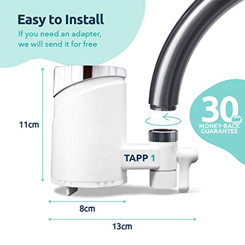 TAPP Water TAPP 1 - Sistema de Filtración para grifo - Filtra cloro, sedimentos, oxido, nitratos, pesticidos y elimina mal sabor y olor. Filtro de agua para grifo