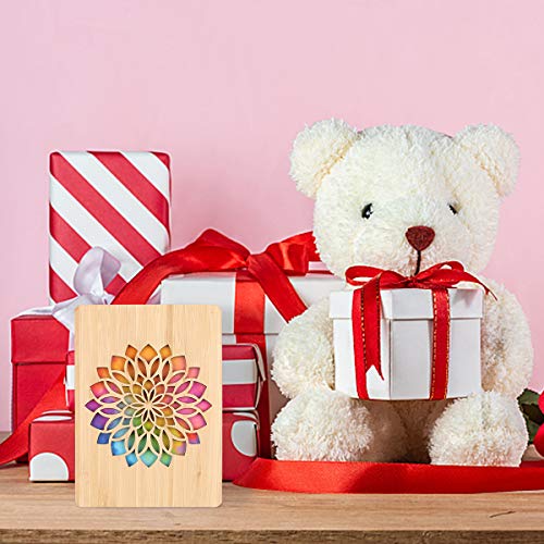 Tarjeta de Felicitación, Tarjeta de Felicitación de Madera, Bambú Real y Tarjeta de Felicitación de Madera, Utilizada para el Día Del Padre, Cumpleaños, Bodas, San Valentín y Aniversario (D)