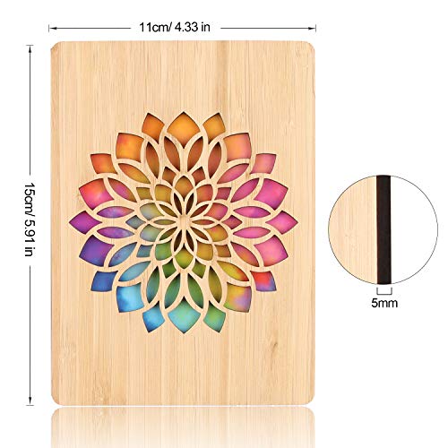 Tarjeta de Felicitación, Tarjeta de Felicitación de Madera, Bambú Real y Tarjeta de Felicitación de Madera, Utilizada para el Día Del Padre, Cumpleaños, Bodas, San Valentín y Aniversario (D)