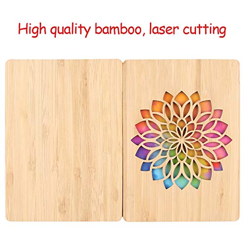 Tarjeta de Felicitación, Tarjeta de Felicitación de Madera, Bambú Real y Tarjeta de Felicitación de Madera, Utilizada para el Día Del Padre, Cumpleaños, Bodas, San Valentín y Aniversario (D)