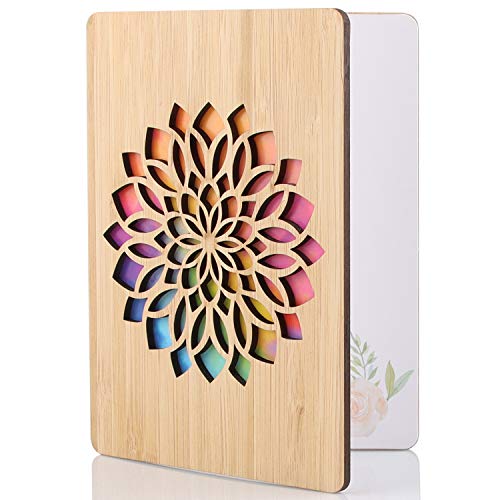 Tarjeta de Felicitación, Tarjeta de Felicitación de Madera, Bambú Real y Tarjeta de Felicitación de Madera, Utilizada para el Día Del Padre, Cumpleaños, Bodas, San Valentín y Aniversario (D)