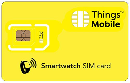 Tarjeta SIM para SMARTWATCH / RELOJ INTELIGENTE - Things Mobile - cobertura global, red multioperador GSM/2G/3G/4G, sin costes fijos, sin vencimiento. Crédito no incluido
