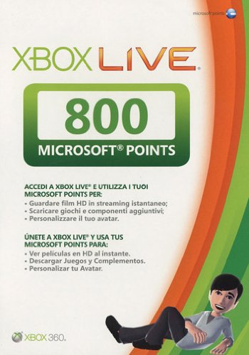 Tarjetas de 800 Microsoft Points.
