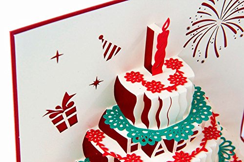 Tarjetas de felicitación Cumpleaños, Deesospro® Tarjeta de cumpleaños Regalo para familiares, amigos y amantes Especial, Tarjeta de felicitación emergente 3D, Sobre incluido