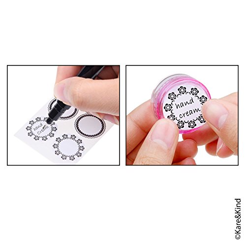 Tarros Contenedores de Bálsamo Labial - Para Uso Cosmético - Paquete de 48 - 6 Colores – Para Hacerlo Usted Mismo - 5 gramos (5 ml) - 48 Adhesivos para Bálsamo Labial Escribibles y 48 Impresos