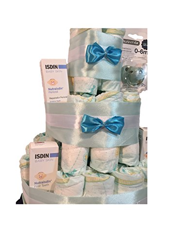 Tarta de pañales DODOT con productos ISDIN