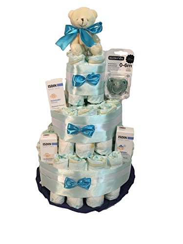 Tarta de pañales DODOT con productos ISDIN