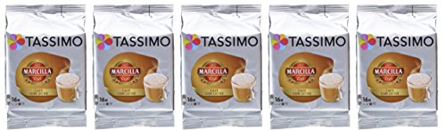 TASSIMO Marcilla Café con Leche - 5 paquetes de 16 cápsulas: Total 80 unidades