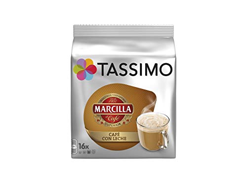 TASSIMO Marcilla Café con Leche - 5 paquetes de 16 cápsulas: Total 80 unidades