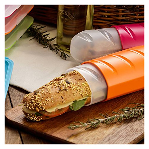 TATAY 1167001/2 Lote 2 Porta bocadillos extensibles y ecologicos en color Azul y Naranja