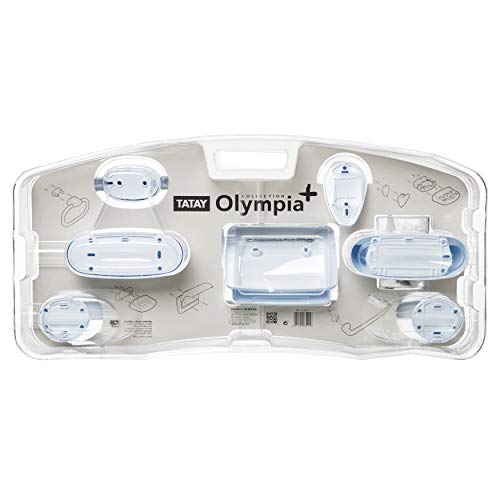 Tatay Olympia Estuche Baño con 6 Piezas, Blanco, 62x13x30 cm