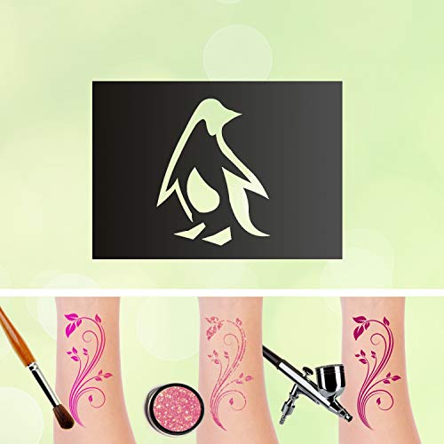 Tattoo Plantilla Pingüino auto-adhesivos Niños Maquillaje aerógrafo Make Up Zoo Invierno Hielo Nieve