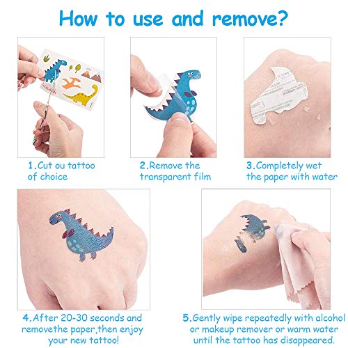 Tatuajes Temporales Para Niños, MMTX 200pcs Monstruo Pirata Dinosaurio Tatuaje Falso Pegatinas Perfecto Para Niños infantiles fiesta de cumpleaños regalo Bolsas Relleno (15 Hojas)