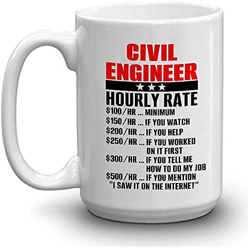 Taza de café INGENIERO CIVIL - TARIFA POR HORARIO DEL INGENIERO CIVIL