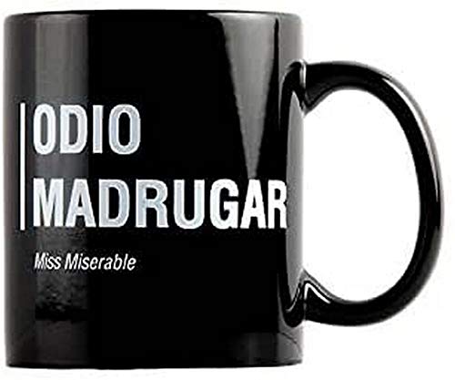 Taza Miss Miserable mensaje Odio madrugar - Taza original - Tazas de desayuno originales - Taza original de desayuno - Tazas graciosas - Tazas de café - Regalo original hombre - Regalo original mujer