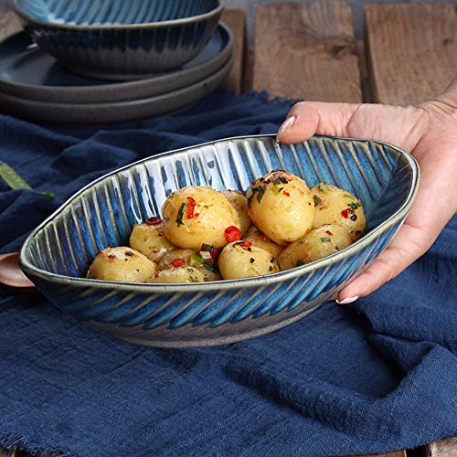 Tazón De Fuente De Cereal De La Porcelana Cuencos, Cuenco Para El Arroz, Gachas De Avena, Sopas, Cereales, Postre Vajilla Occidental Tazón Azul Del Sexo Opuesto