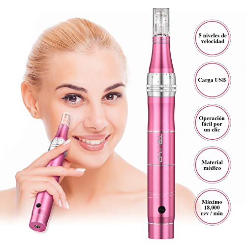 TBPHP Derma Pen eléctrico Arrugas Estrías Cicatriz de acne Perdida de Derma Pen Micro Agujas 0.25-2.0mm ajustable,Dermaroller(ranura del tornillo)