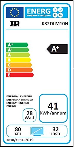 TD Systems Televisores LED 32 Pulgadas K32DLM10H. 2X HDMI, VGA, USB Grabador Reproductor, DVB-T2/C/S2