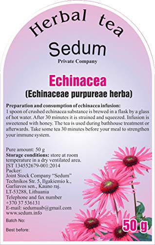 Té Herbal Sedum - Equinácea - Té de hierbas sabroso y natural para la sauna - Té refrescante y relajante - Recogido a mano en la UE - 50g
