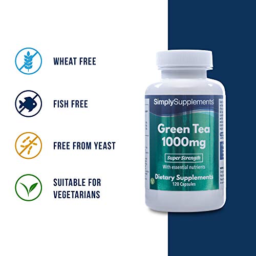 Té verde 1000 mg - 120 Cápsulas - Apto para veganos - SimplySupplements