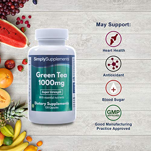 Té verde 1000 mg - 120 Cápsulas - Apto para veganos - SimplySupplements
