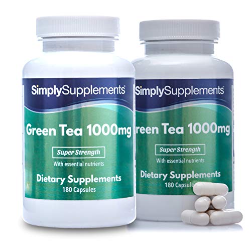 Té verde 1000 mg - ¡Bote para 4 meses! - Apto para veganos - 360 Cápsulas - SimplySupplements