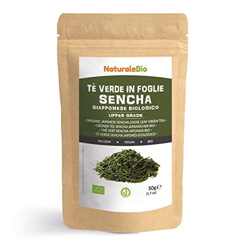 Té verde Sencha Japonés Orgánico [ Upper grade ] de 50g. 100% Bio, Natural y Puro, Té verde en hojas de la primera cosecha, cultivado en Japón. Organic Japanese Sencha Green Tea. NaturaleBio