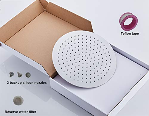 TeamTech Alcachofa de Ducha, 12 pulgadas Alcachofas Fijas para Ducha de Acero Inoxidable 304, Ultrafina Alta Presión Rociador Ducha Efecto Lluvia Redonda, 30 cm, Acabado Cromo