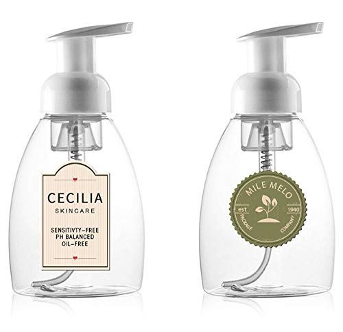 Tebery 12 unidades dispensadores de jabón en espuma pump-bottles para jabón líquido, 250 ml, uso con Castilla Jabón, DIY Jabón Líquido, jabón, el cuerpo lavado y más