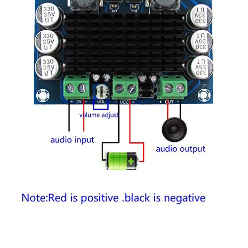 TECNOIOT DC 12V 24V 100W TPA3116DA Mono Channel Digital Power Audio Amplifier TPA3116D2