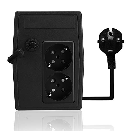 Tecnoware Sistema de alimentación ininterrumpida SAI Era Plus 750 con 2 Salidas Schuko, Potencia de 750 VA, Autonomía de Hasta 40 Minutos con Módem Router WiFi o 10 Minutos con PC, Estabilización AVR