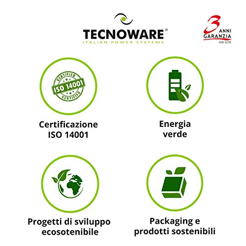 Tecnoware Sistema de alimentación ininterrumpida SAI Era Plus 900 con 2 Salidas Schuko, Potencia de 900 VA, Autonomía de Hasta 50 Minutos con Módem Router WiFi o 13 Minutos con PC , Estabilización AVR