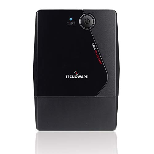 Tecnoware Sistema de alimentación ininterrumpida SAI Era Plus 900 con 2 Salidas Schuko, Potencia de 900 VA, Autonomía de Hasta 50 Minutos con Módem Router WiFi o 13 Minutos con PC , Estabilización AVR