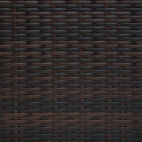 TecTake Conjunto muebles de Jardín en Poly Ratan Sintetico - negro 4 plazas, 2 sillones, 1 mesa baja, 1 banco - disponible en diferentes colores - (Negro/Marrón)