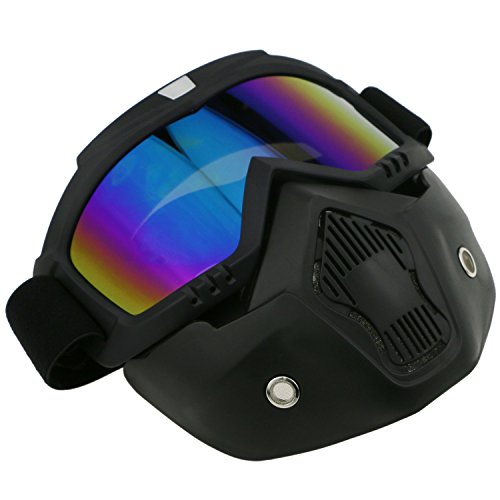 TedGem Casco Moto guantes moto guantes motocross Gafas Máscara desmontable
