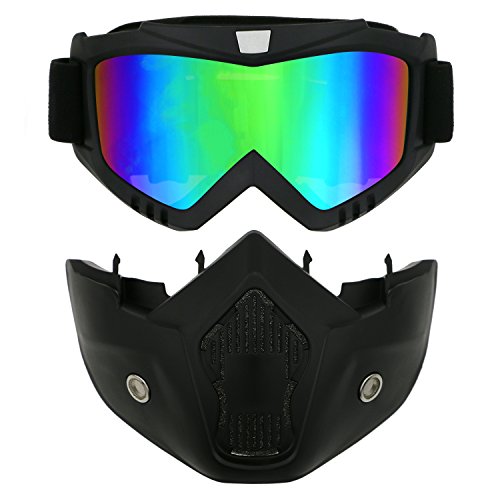 TedGem Casco Moto guantes moto guantes motocross Gafas Máscara desmontable