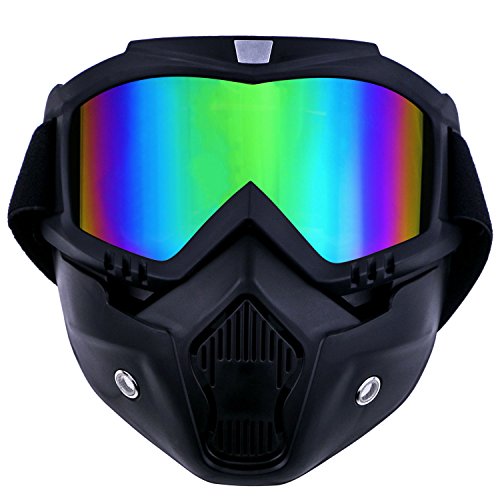 TedGem Casco Moto guantes moto guantes motocross Gafas Máscara desmontable