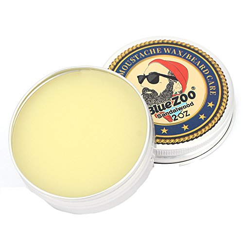 teerfu 60 G sándalo, sujeción fuerte de cera para bigote, barba, bigote y vello facial