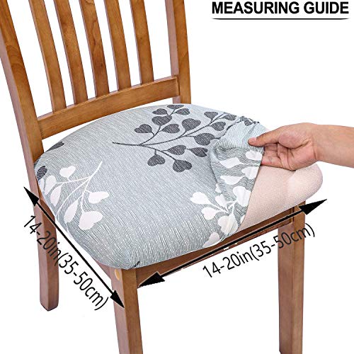 TEERFU - Fundas elásticas para silla de comedor, fundas de asiento de silla de comedor, funda protectora extraíble lavable, con corbatas, juego de 4, Patern Rojo, 4Pack