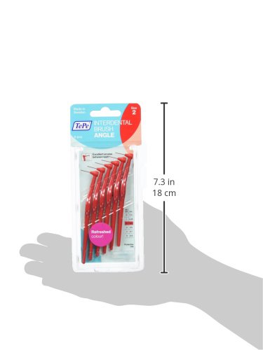 Tepe - Cepillos interdentales angulados (0,5 mm, 6 unidades), color rojo