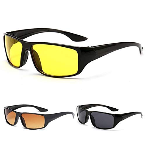 Terraberk Gafas antideslumbrantes para Conductor con visión Nocturna: Lentes mejorados y - Pack: Amarillo