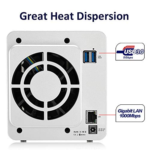 TerraMaster F2-210 NAS 2 bahías Quad Core Multimedia de Almacenamiento en la Nube Personal (Sin Discos)