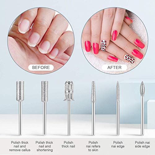 Tesoky Torno para Uñas, Lima de Uñas Profesionales con Set de 11 Tipos de Brocas de Pulido Pedicura, Lima Electrica Uñas de Vlocidad Ajustable para Manicura Pedicura, Set de Manicura para Salón DIY