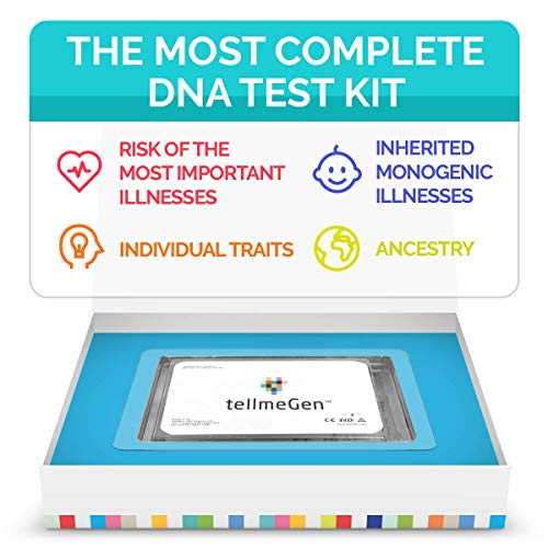 Test ADN (Salud + Ancestry) Prueba Genetica - ★ TellmeGen ★ +330 Informes Online: El test de ADN más completo para el hogar (Riesgo de Enfermedades, Ancestry, Compatibilidad Farmacológica, Rasgos Individuales, etc.)