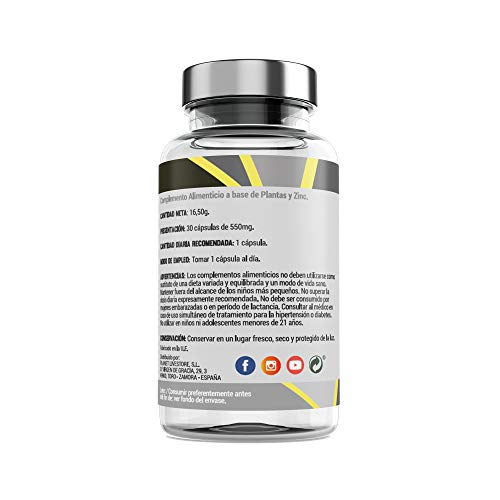 Testosterona Pura |Testosterona Hombre | Potenciador de Testosterona Natural – Fat Burner | Aumenta la Resistencia Muscular Suplemento Deportivo | Maca + Zinc | 60 Cápsulas – Aquisana