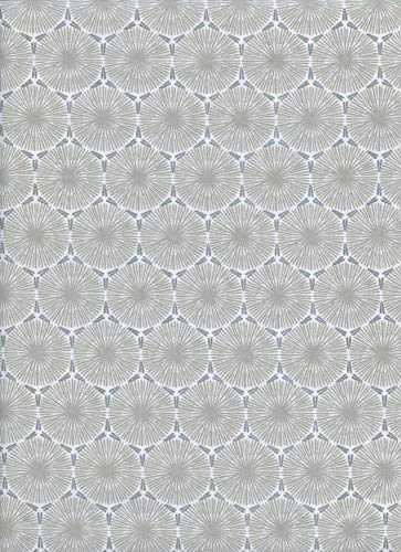 Textiles français Tela de algodón Estampada - Relojes de Diente de león - Beige y Gris - 100% algodón Suave | Ancho: 160 cm (por Metro Lineal)*