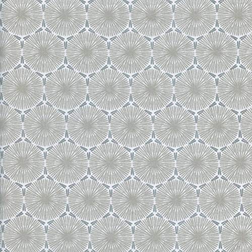 Textiles français Tela de algodón Estampada - Relojes de Diente de león - Beige y Gris - 100% algodón Suave | Ancho: 160 cm (por Metro Lineal)*