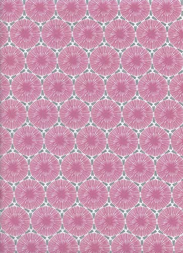 Textiles français Tela de algodón Estampada - Relojes de Diente de león - Rosa y Gris - 100% algodón Suave | Ancho: 160 cm (por Metro Lineal)*