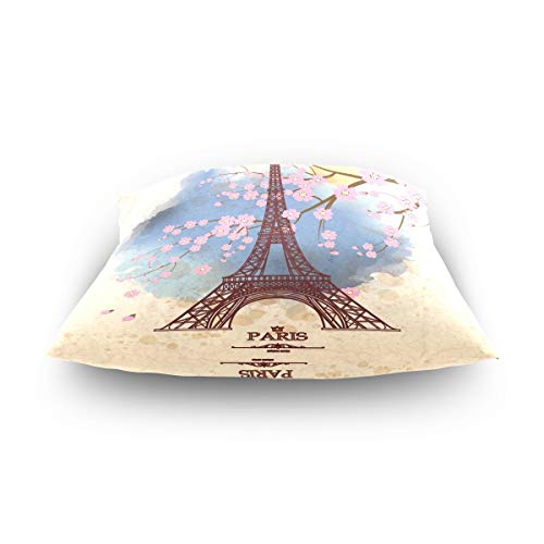 TGSCBN Throw Pillow Case Decorative Cushion Cover Square Pillowcase, Shabby Chic Cherry Blossom Eiffel Tower Sofa Bed Pillow Case Cover TGSCBN Throw Pillow Case Decorative Cushion Cover Square Pillowcase, Shabby Chic Cherry Blossom Eiffel Tower Sofa Bed Pillow Case Cover
